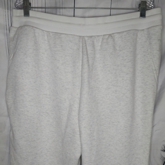 Athleta Cozy Karma Zip Warm Cozy Soft Fog Grey Heather Joggers - Picture 6 of 8